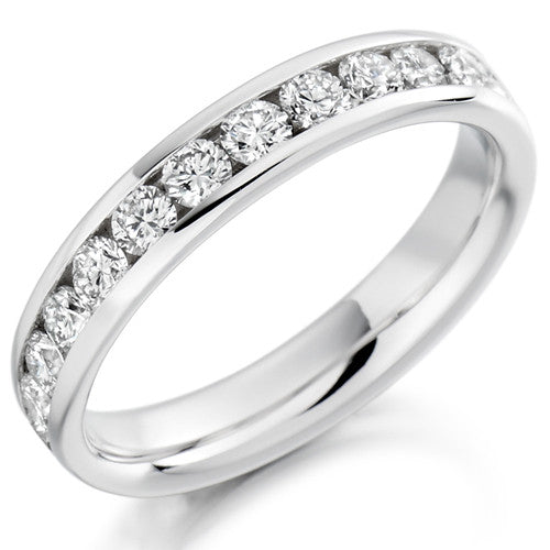 Ring - Round brilliant cut diamond channel set full eternity ring, 1.55ct - PA Jewellery