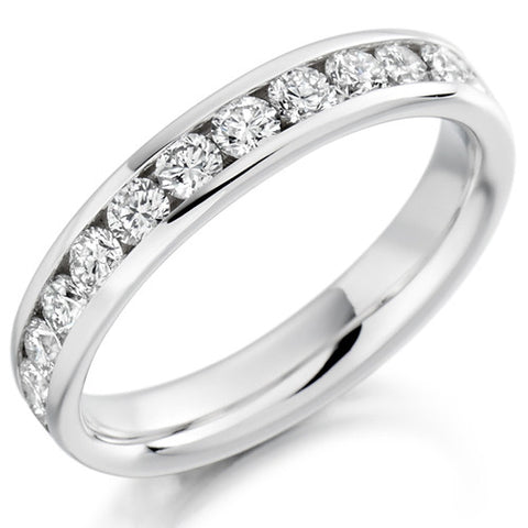 Ring - Round brilliant cut diamond channel set full eternity ring, 1.55ct  - PA Jewellery