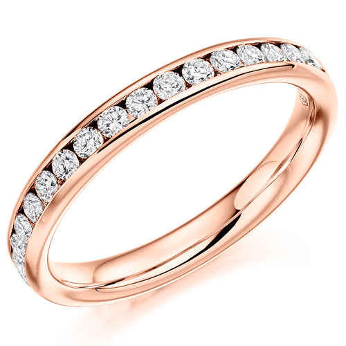 Ring - Round brilliant cut diamond channel set full eternity ring, 0.75ct - PA Jewellery