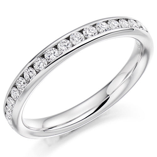 Ring - Round brilliant cut diamond channel set full eternity ring, 0.75ct - PA Jewellery