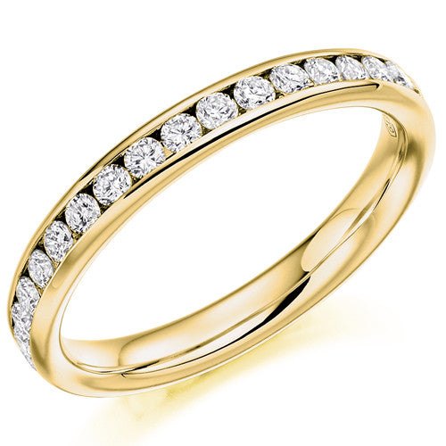 Ring - Round brilliant cut diamond channel set full eternity ring, 0.75ct - PA Jewellery
