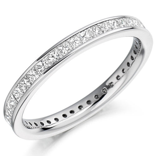 Ring - Princess cut diamond channel set full eternity ring, 1.00ct - PA Jewellery