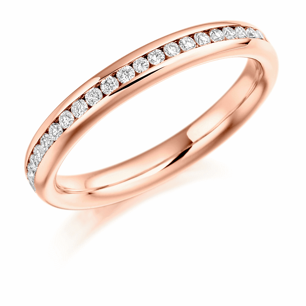Ring - Round brilliant cut diamond channel set full eternity ring, 0.50ct - PA Jewellery
