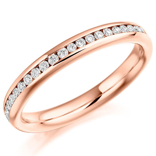 Ring - Round brilliant cut diamond channel set full eternity ring, 0.50ct - PA Jewellery