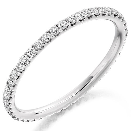 Ring - Round brilliant cut diamond micro claw set full eternity ring, 0.50ct - PA Jewellery