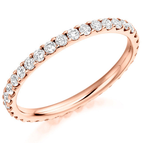 Ring - Round brilliant cut diamond micro claw set full eternity ring, 0.75ct - PA Jewellery