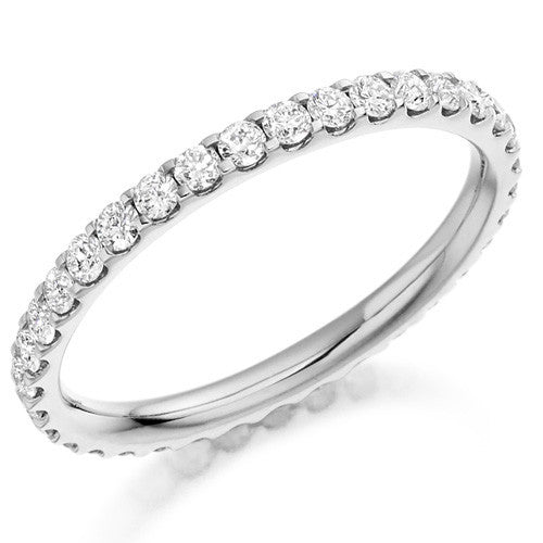 Ring - Round brilliant cut diamond micro claw set full eternity ring, 0.75ct - PA Jewellery
