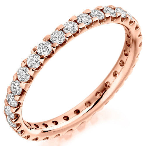 Ring - Round brilliant cut diamond micro claw set full eternity ring, 1.00ct - PA Jewellery