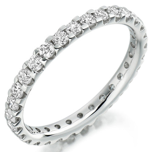 Ring - Round brilliant cut diamond micro claw set full eternity ring, 1.00ct - PA Jewellery