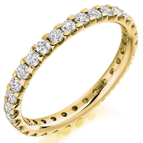 Ring - Round brilliant cut diamond micro claw set full eternity ring, 1.00ct - PA Jewellery