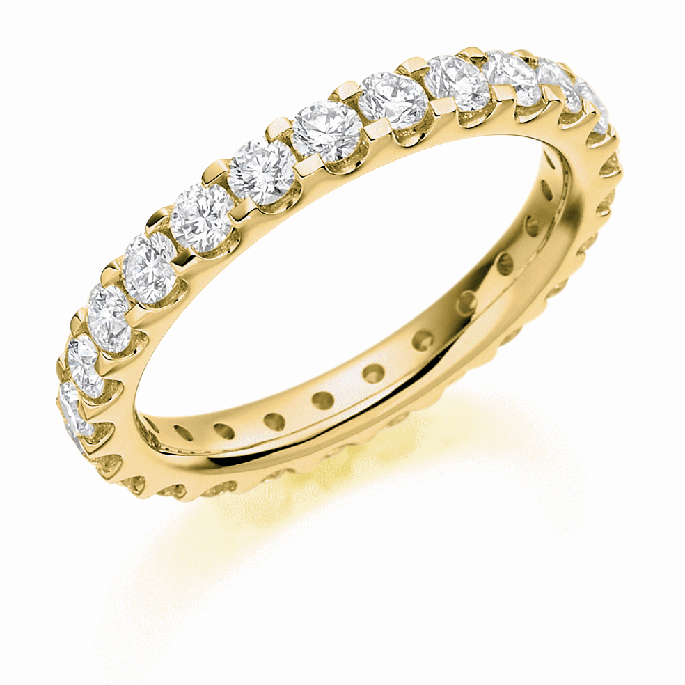 Ring - Round brilliant cut diamond micro claw set full eternity ring, 1.50ct - PA Jewellery