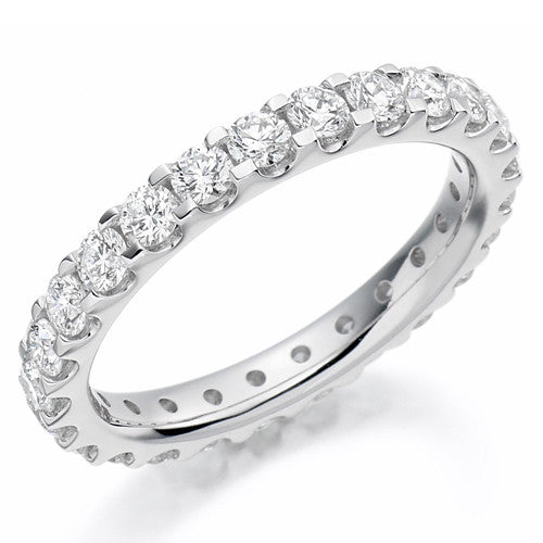 Ring - Round brilliant cut diamond micro claw set full eternity ring, 1.50ct - PA Jewellery