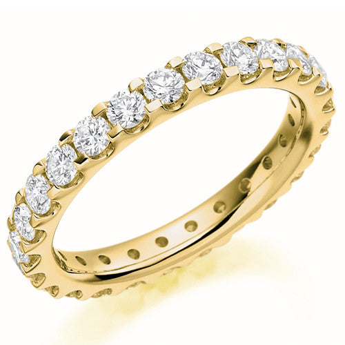 Ring - Round brilliant cut diamond micro claw set full eternity ring, 1.50ct - PA Jewellery
