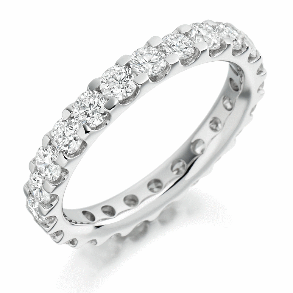 Ring - Round brilliant cut diamond micro claw set full eternity ring, 2.00ct - PA Jewellery