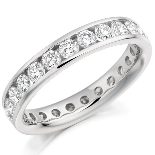 Ring - Round brilliant cut diamond channel set full eternity ring, 2.00ct - PA Jewellery