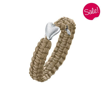 Wristwear - From Soldier To Soldier bracelet - sand with heart clasp and diamond - PA Jewellery