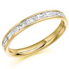 Ring - Baguette cut diamond channel set half eternity ring, 0.50ct  - PA Jewellery