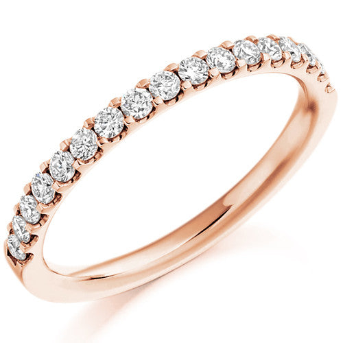Ring - Round brilliant cut diamond micro claw set half eternity ring, 0.33ct - PA Jewellery