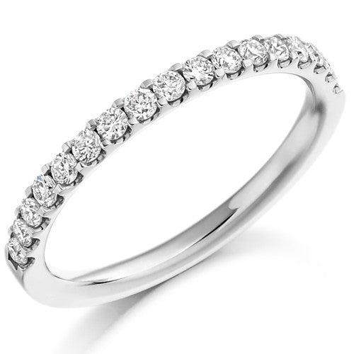 Ring - Round brilliant cut diamond micro claw set half eternity ring, 0.33ct - PA Jewellery