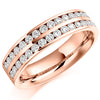 Ring - Round brilliant cut diamond double row half eternity ring 0.75ct  - PA Jewellery