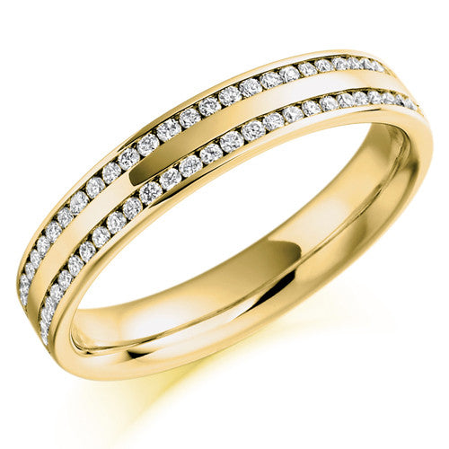 Ring - Round brilliant cut diamond double row half eternity ring, 0.26ct - PA Jewellery