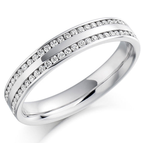Ring - Round brilliant cut diamond double row half eternity ring, 0.26ct - PA Jewellery