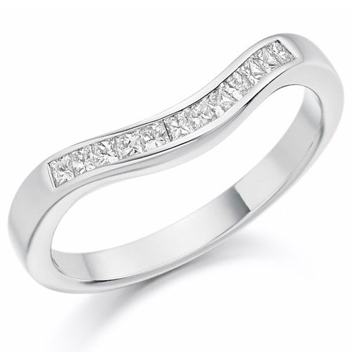 Ring - Princess cut diamond shaped half eternity ring, 0.25ct - PA Jewellery