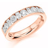 Ring - Round brilliant and baguette cut diamond channel set half eternity ring, 1.50ct  - PA Jewellery
