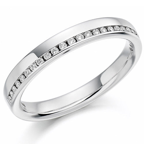 Ring - Round brilliant cut diamond channel set band ring, 0.12ct - PA Jewellery