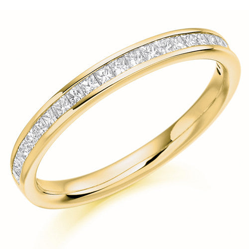 Ring - Princess cut diamond channel set half eternity ring, 0.33ct - PA Jewellery