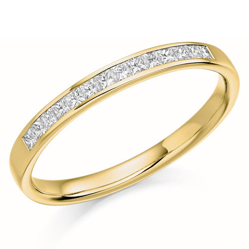 Ring - Princess cut diamond channel set half eternity ring, 0.20ct - PA Jewellery