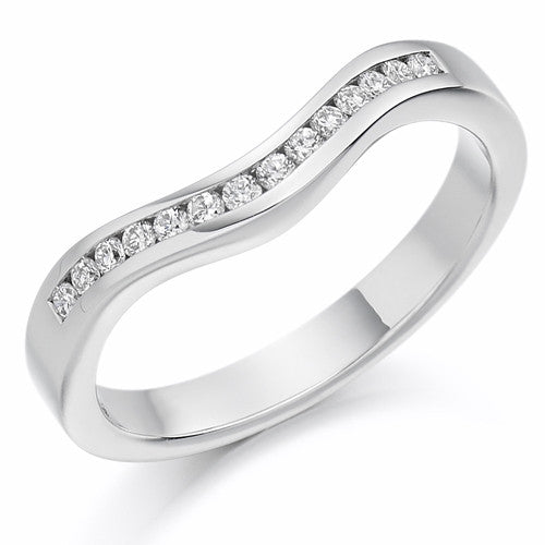 Ring - Diamond set shaped band ring, 0.16ct - PA Jewellery