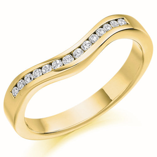Ring - Diamond set shaped band ring, 0.16ct - PA Jewellery