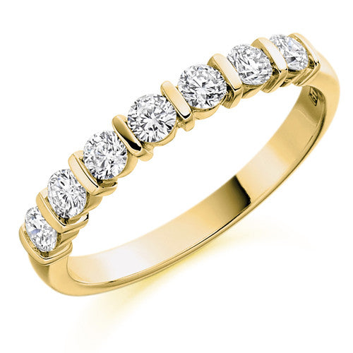 Ring - Round brilliant cut diamond half eternity ring, 0.50ct - PA Jewellery