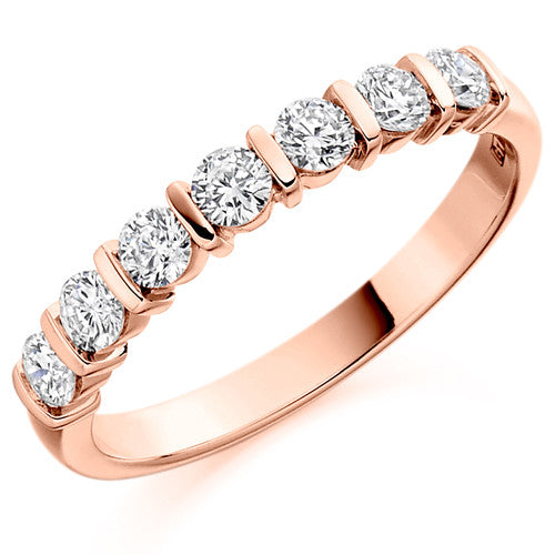 Ring - Round brilliant cut diamond half eternity ring, 0.50ct - PA Jewellery