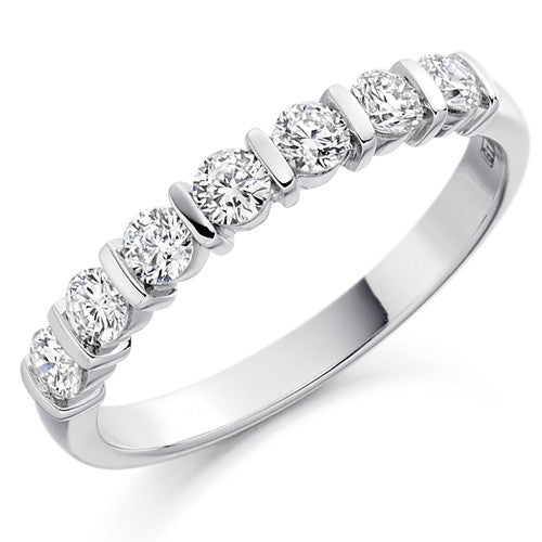 Ring - Round brilliant cut diamond half eternity ring, 0.50ct - PA Jewellery