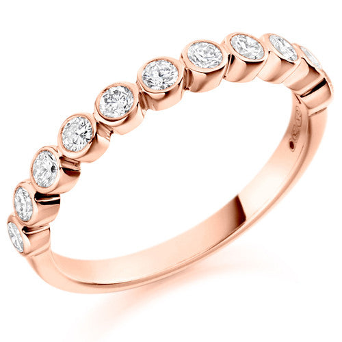 Ring - Round brilliant cut diamond half eternity ring, 0.50ct - PA Jewellery