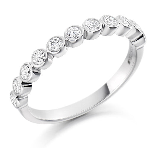 Ring - Round brilliant cut diamond half eternity ring, 0.50ct - PA Jewellery