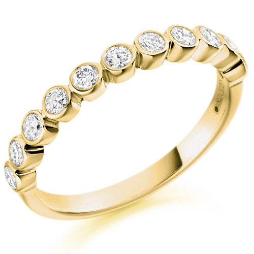 Ring - Round brilliant cut diamond half eternity ring, 0.50ct - PA Jewellery