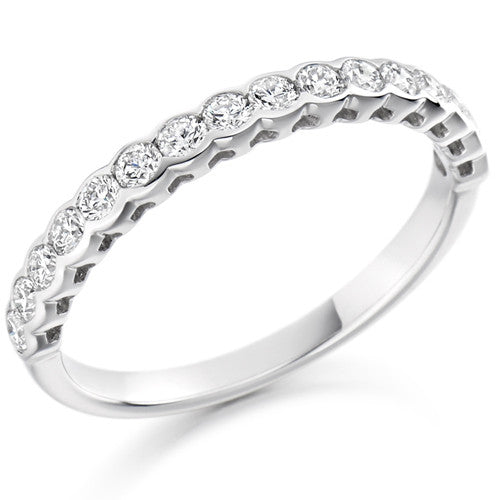Ring - Round brilliant cut diamond half eternity ring, 0.50ct - PA Jewellery