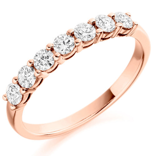 Ring - Round brilliant cut diamond claw set half eternity ring, 0.50ct - PA Jewellery