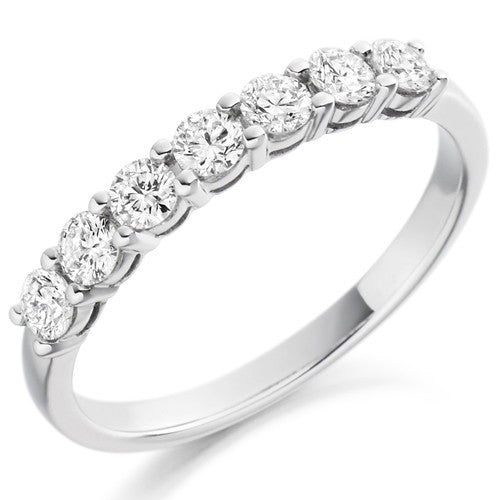 Ring - Round brilliant cut diamond claw set half eternity ring, 0.50ct - PA Jewellery