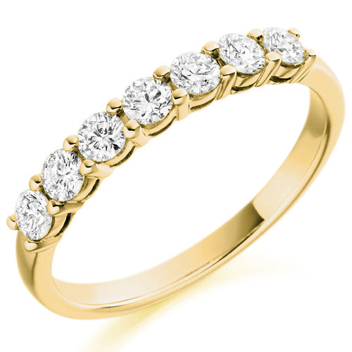 Ring - Round brilliant cut diamond claw set half eternity ring, 0.50ct - PA Jewellery