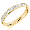 Ring - Princess and baguette cut diamond half eternity ring, 0.60ct  - PA Jewellery