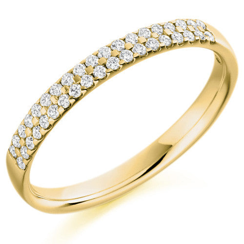 Ring - Round brilliant cut diamond double row half eternity ring, 0.25ct - PA Jewellery