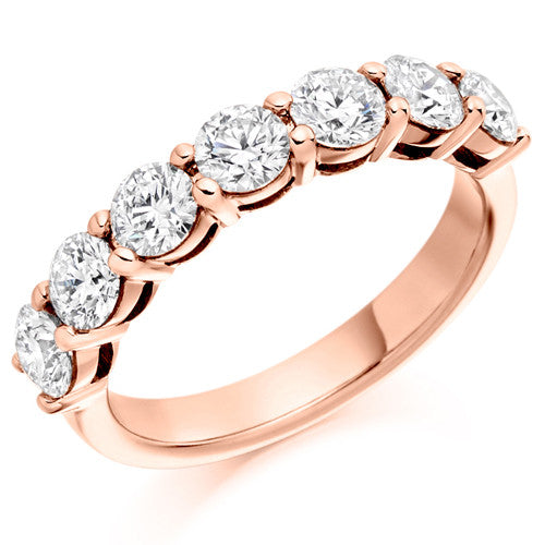 Ring - Round brilliant cut diamond claw set half eternity ring, 1.50ct - PA Jewellery