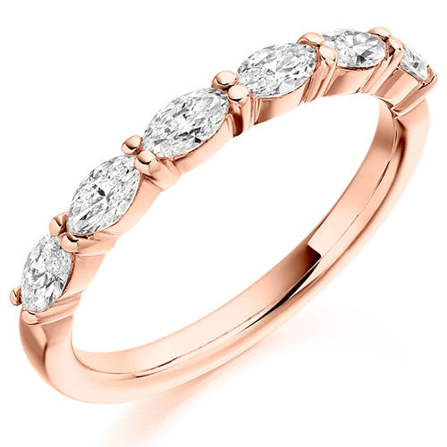 Ring - Marquise cut diamond half eternity ring, 0.60ct - PA Jewellery