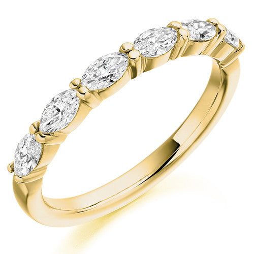 Ring - Marquise cut diamond half eternity ring, 0.60ct - PA Jewellery