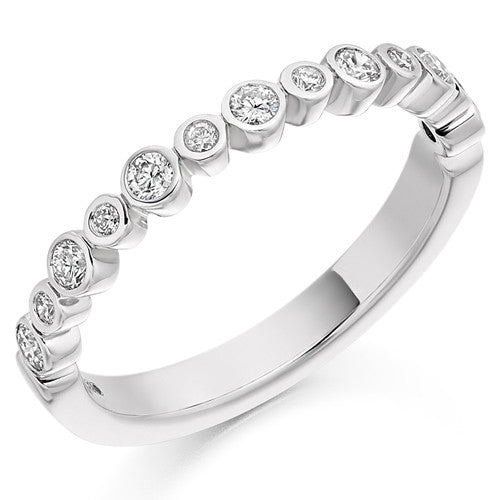 Ring - Round brilliant cut diamond half eternity ring, 0.30ct - PA Jewellery