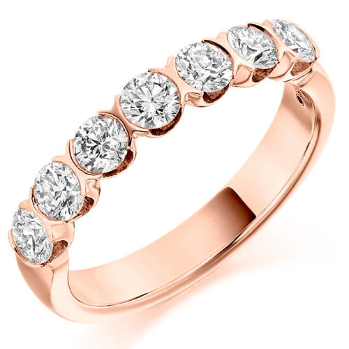 Ring - Round brilliant cut diamond half eternity ring, 1.00ct - PA Jewellery